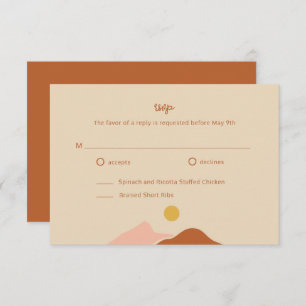Tarjeta De Recepción Boho Desert Simple Wedding RSVP