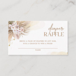 Tarjeta De Recepción Boho Diaper Raffle Pampas Grass Baby Shower