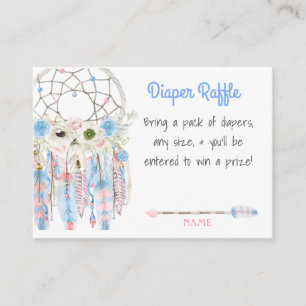 Tarjeta De Recepción Boho Dream Catcher Baby Shower Diaper Raffle