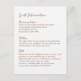 Tarjeta De Recepción Boho Earthy Botanelegante Invitado De Marfil