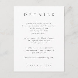 Tarjeta De Recepción Boho elegante en blanco y negro detalles Boda mode