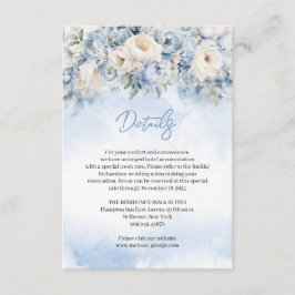 Tarjeta De Recepción Boho Elegante invierno polvoriento flores azules y