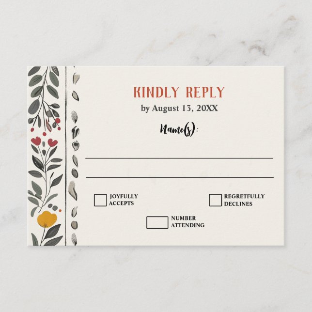 Tarjeta De Recepción Boho estilo de imprenta de letras esqueleto Tarot  (Anverso)