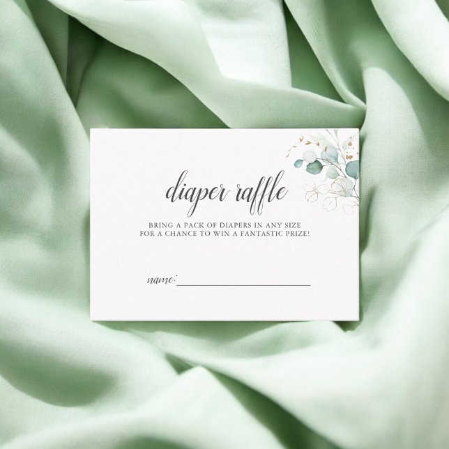 Tarjeta De Recepción Boho Eucalyptus deja Baby Shower Diaper Raffle (Subido por el creador)