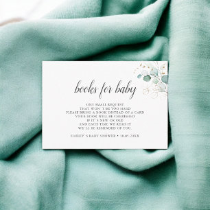 Tarjeta De Recepción Boho Eucalyptus Deja Libros Para Baby Shower