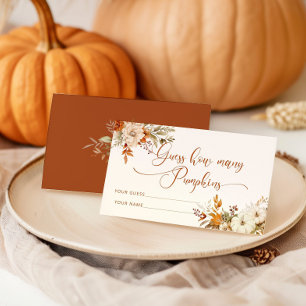 Tarjeta De Recepción Boho fall adivina cuántas calabazas