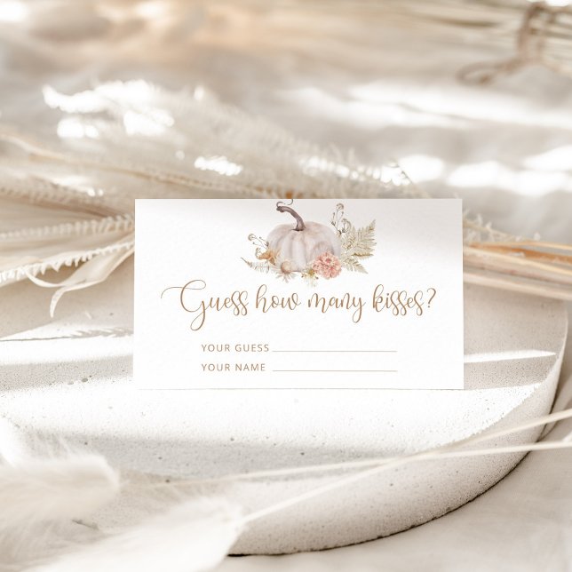 Tarjeta De Recepción Boho fall adivina cuántos besos enclos del juego d (Subido por el creador)