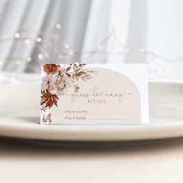 Tarjeta De Recepción Boho fall adivina cuántos besos juego de novias