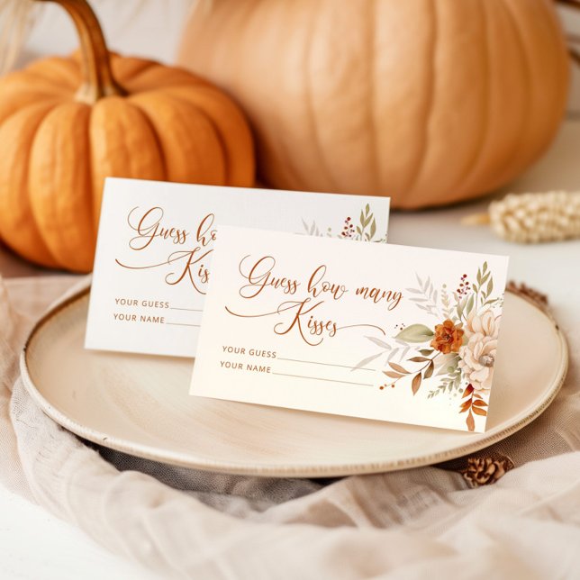 Tarjeta De Recepción Boho fall adivina cuántos besos juego de novias (Subido por el creador)