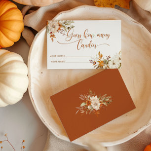 Tarjeta De Recepción Boho fall adivina cuántos caramelos