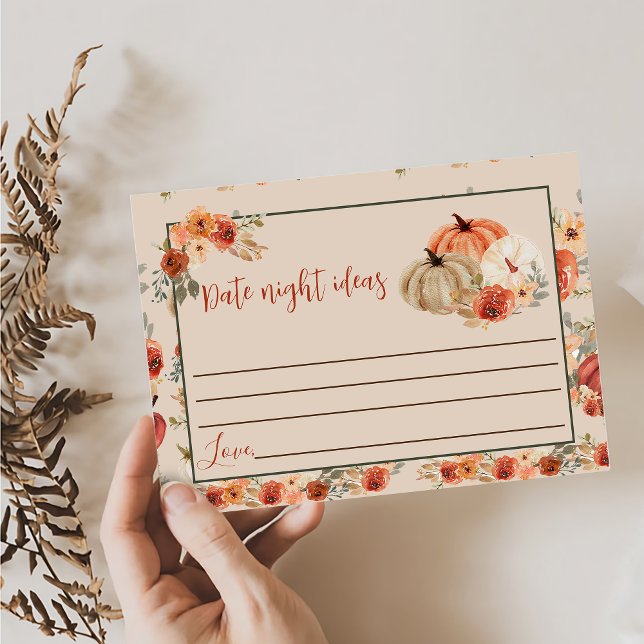 Tarjeta De Recepción Boho Fall Pumpkin Brimpkin Shower Date Game (Subido por el creador)