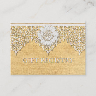 Tarjeta De Recepción BOHO Faux Burlap n Lace gitano estilo moderno Mod