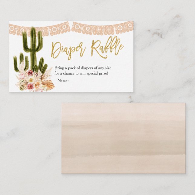 Tarjeta De Recepción Boho Fiesta Taco 'bout Love Couple Enclosure Card (Anverso / Reverso)