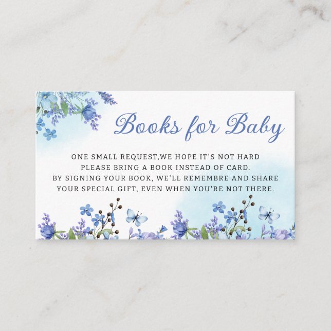 Tarjeta De Recepción Boho flor silvestre acuarela Floral Books For Baby (Anverso)