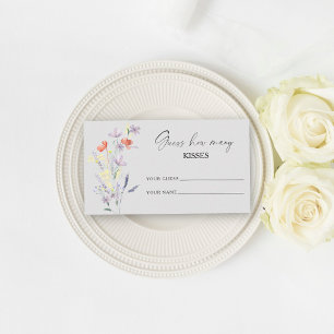 Tarjeta De Recepción Boho Floral adivina cuántos besos juego de novias