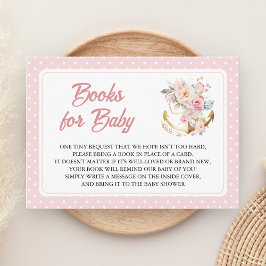 Tarjeta De Recepción Boho Floral Anchor Nautical Girl Book Request