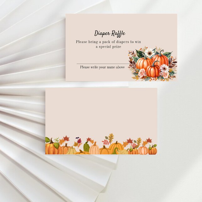 Tarjeta De Recepción Boho Floral Calabaza Cae Baby Shower Diaper Raffle (Subido por el creador)