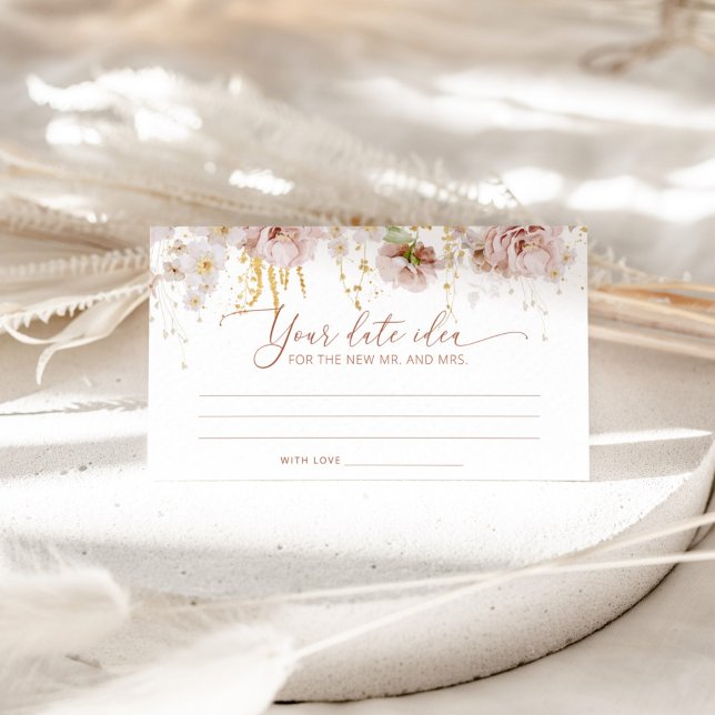Tarjeta De Recepción Boho floral Date ideas de noche. Frasco de fecha (Subido por el creador)