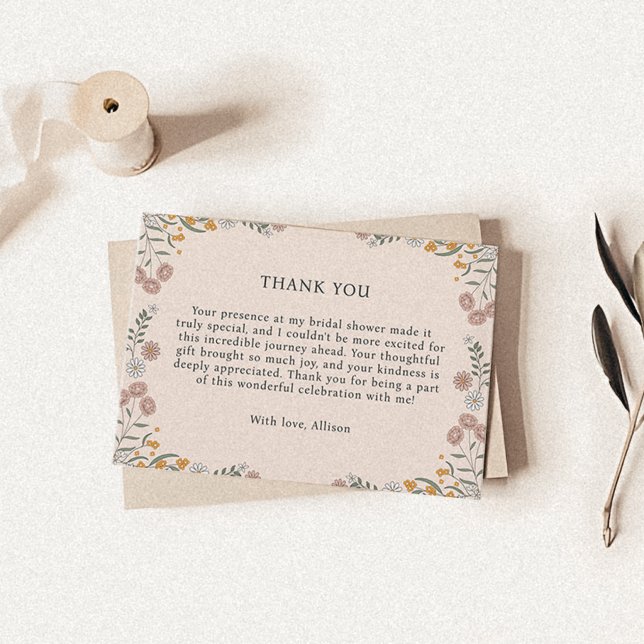 Tarjeta De Recepción Boho Floral Earth Tones Bridal Shower (Subido por el creador)