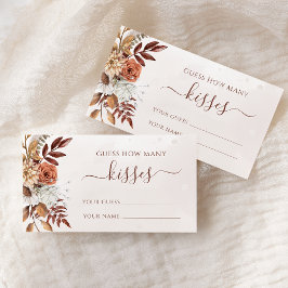 Tarjeta De Recepción Boho Floral Fall adivina cuántos besos de juego