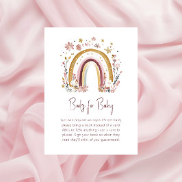 Tarjeta De Recepción Boho Floral Rainbow Baby Shower Boys para bebé