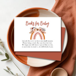 Tarjeta De Recepción Boho Floral Rainbow Books para Baby Shower