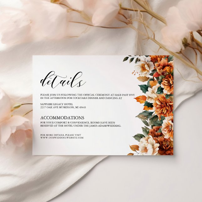 Tarjeta De Recepción Boho Floral Terracotta Watercolor Boda (Subido por el creador)