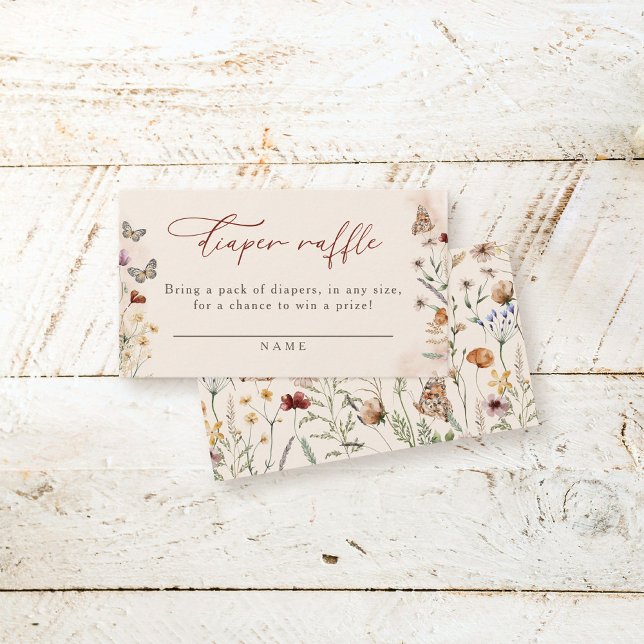Tarjeta De Recepción Boho Floral Wildflower Baby Shower Diaper Raffle (Subido por el creador)