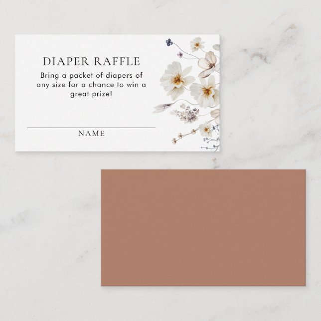 Tarjeta De Recepción Boho Género Neutral Diaper Raffle Ticket (Anverso / Reverso)