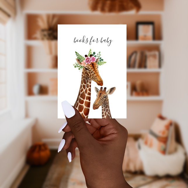 Tarjeta De Recepción Boho Giraffe Mama + Baby Book Request (Subido por el creador)