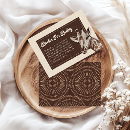 Tarjeta De Recepción Boho Giraffe Safari Libros a petición de bebé
