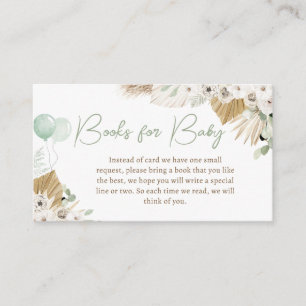 Tarjeta De Recepción Boho Green Bear Baby Shower Boys para bebé