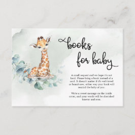 Tarjeta De Recepción Boho green eucalyptus wreath giraffe book solicitu