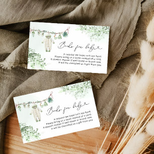 Tarjeta De Recepción Boho Greenery Baby Clothes Line Books for Baby