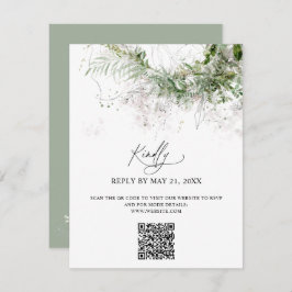 Tarjeta De Recepción Boho Greenery Boda en línea RSVP
