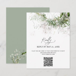 Tarjeta De Recepción Boho Greenery Boda en línea RSVP