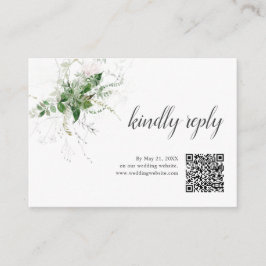 Tarjeta De Recepción Boho Greenery deja a Boda RSVP en línea