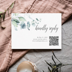 Tarjeta De Recepción Boho Greenery deja a Boda RSVP en línea