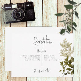 Tarjeta De Recepción Boho Greenery Modern Floral Receptor Boda
