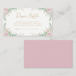 Tarjeta De Recepción Boho Greeney Pink Floral Baby Shower Diaper Raffle
