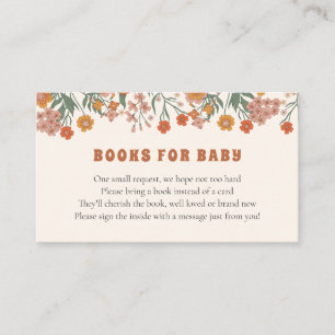 Tarjeta De Recepción Boho Groovy Meadow Libros de flores silvestres par