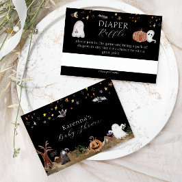 Tarjeta De Recepción Boho Halloween Baby Shower Diaper Raffle