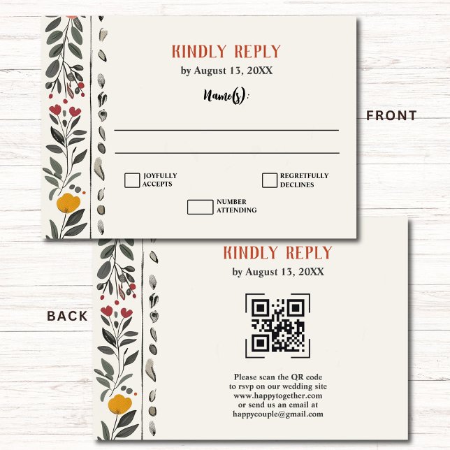 Tarjeta De Recepción Boho Letterpress Style Skeleton Tarot Wedding RSVP (Subido por el creador)