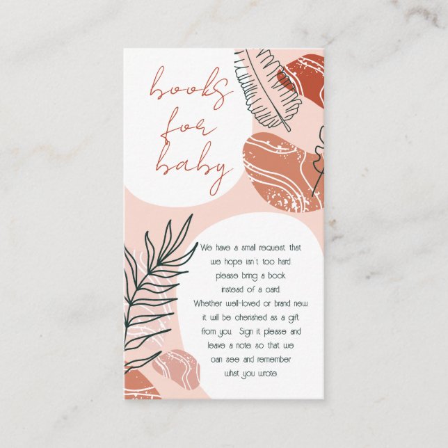 Tarjeta De Recepción Boho: Libros de Baby Shower del desierto del Suroe (Anverso)