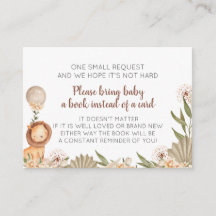 Tarjeta De Recepción Boho Lion watercolor pampas g