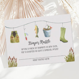 Tarjeta De Recepción Boho Little Fishman Shower Diaper Raffle Card