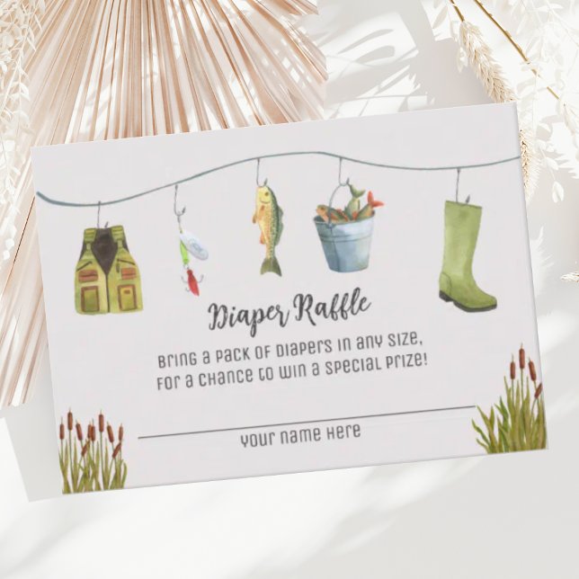 Tarjeta De Recepción Boho Little Fishman Shower Diaper Raffle Card (Subido por el creador)