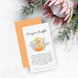Tarjeta De Recepción Boho Little Lamb Pumpkin Baby Shower Diaper Raffle