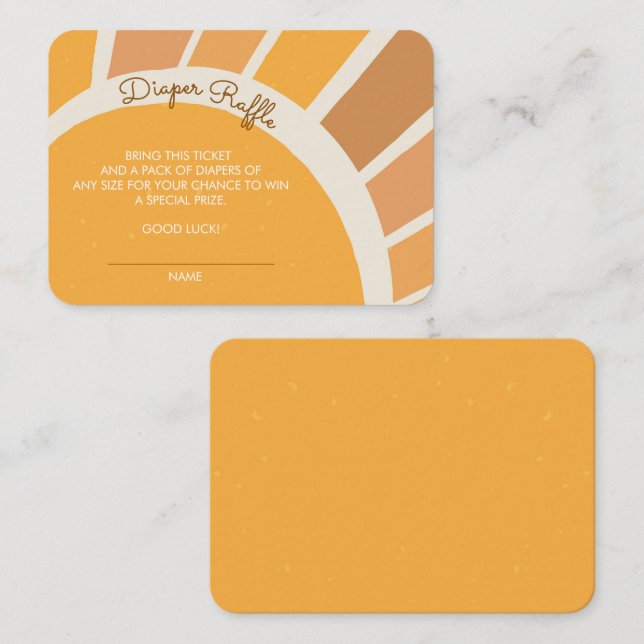 Tarjeta De Recepción Boho Little ray of Sunshine Baby Shower Diaper (Anverso / Reverso)