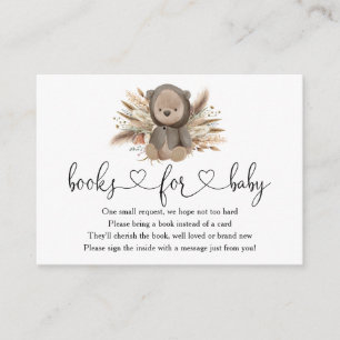Tarjeta De Recepción Boho Lleva Libros De Baby Shower Para Bebés